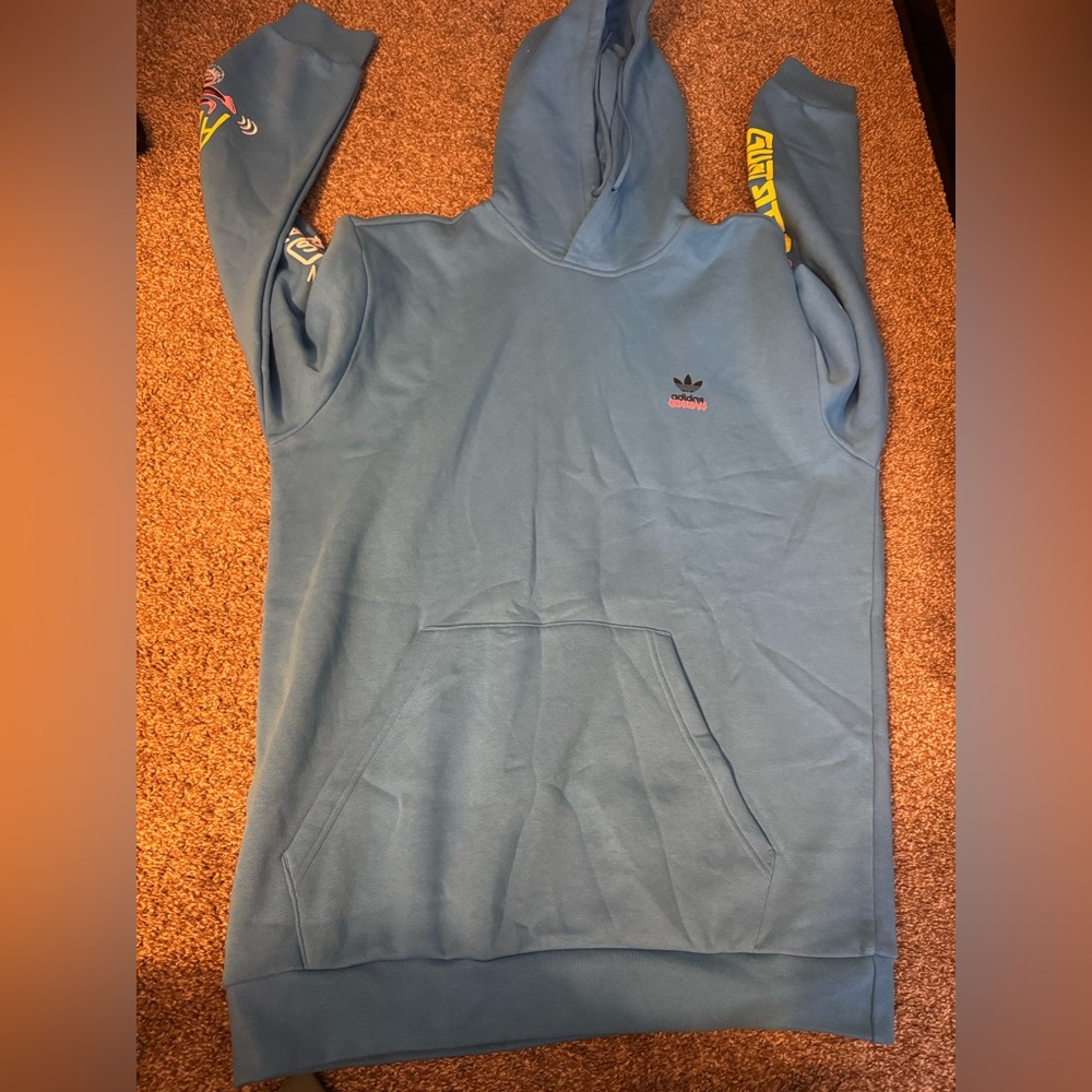 Adidas Classic Blue Hoodie with Trefoil